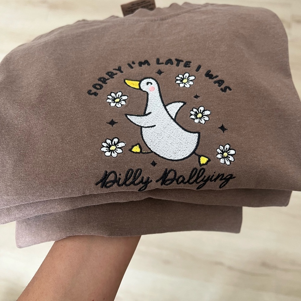 Silly goose embroidery shirt